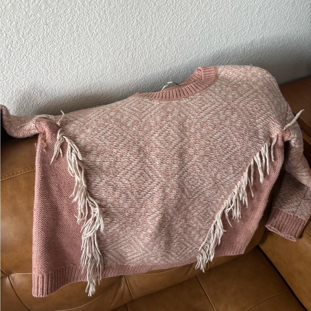 Madewell Pink Fringed Women's Sweater